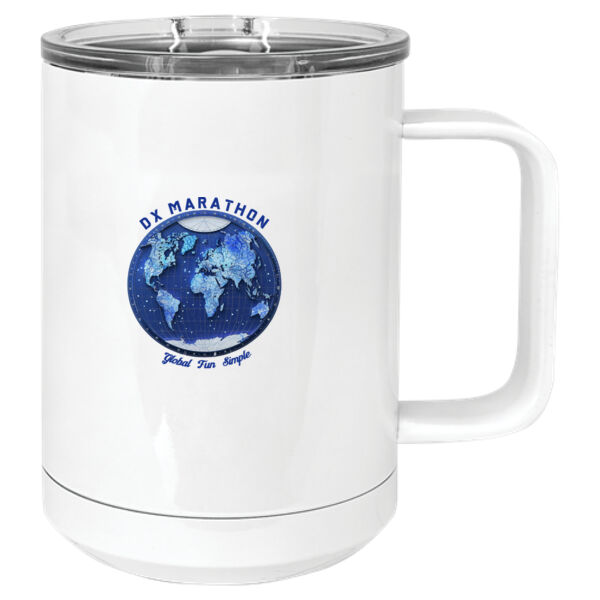 DX Marathon - 15 oz. White Vacuum Insulated Mug w/Slider Lid Thumbnail