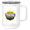 15 oz. White Vacuum Insulated Mug w/Slider Lid Thumbnail