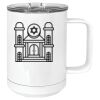 15 oz. White Vacuum Insulated Mug w/Slider Lid Thumbnail